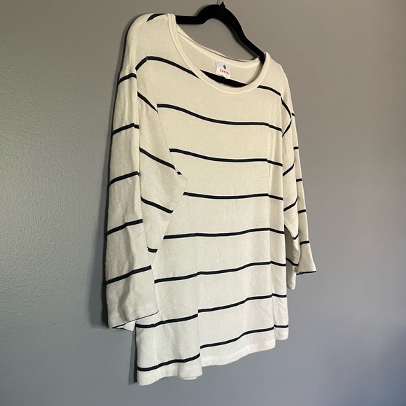 Sundry Anthropologie Striped Sweatshirt Sweater Nautical East Coast Top sz 2 Med - Picture 6 of 11